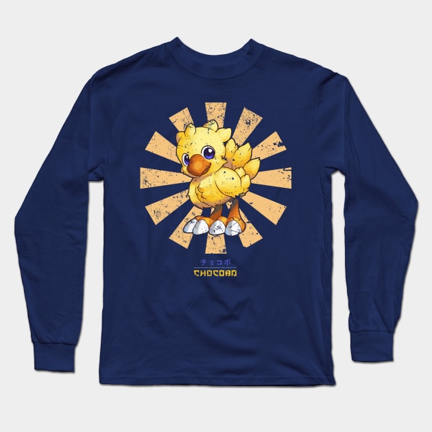 Chocobo Retro Japanese Final Fantasy Long Sleeve T-Shirt by Nova5